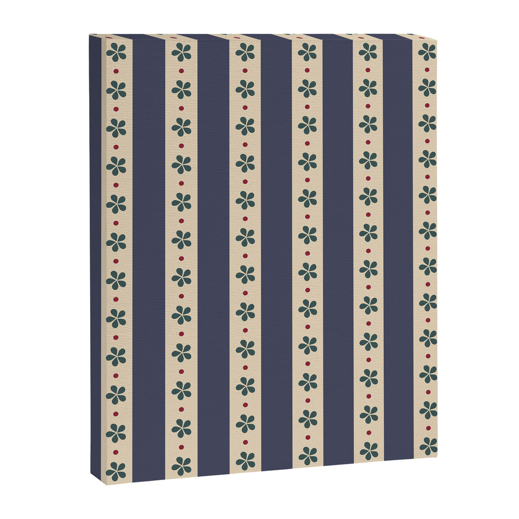 Blue Stripes And Flowers Canvas Print Gallery Image 6