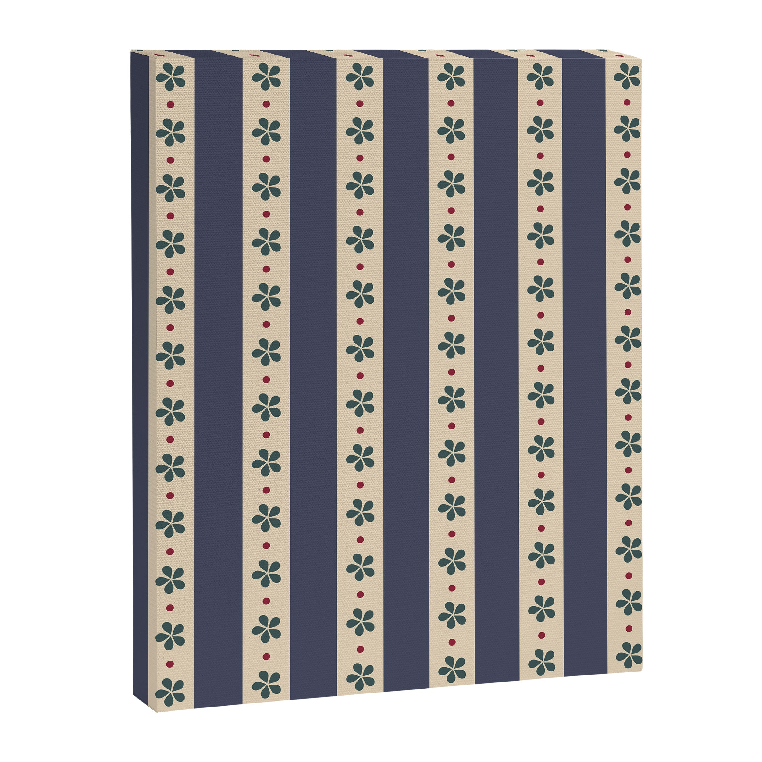 Blue Stripes And Flowers Canvas Print Gallery Image 6