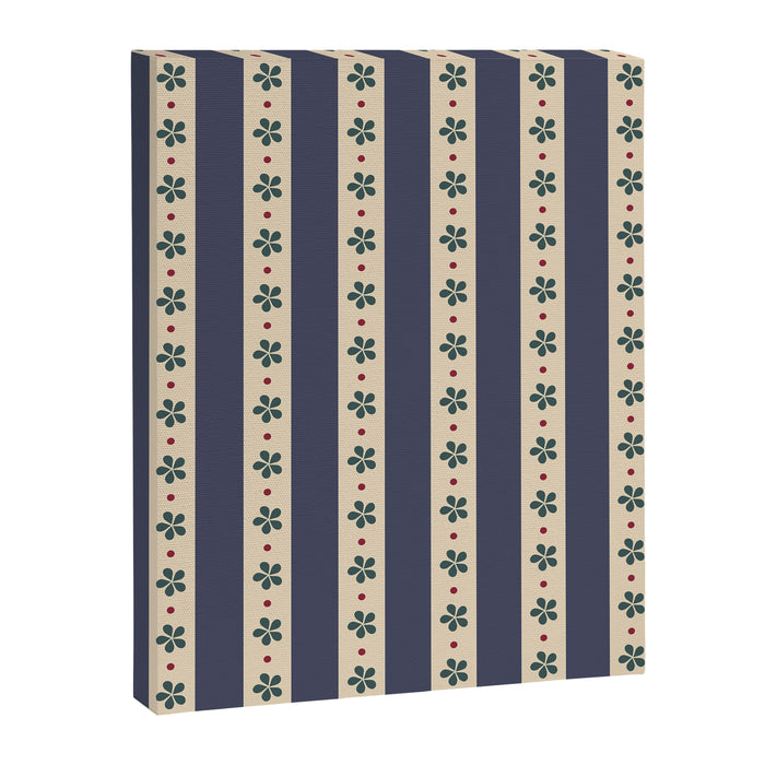 Blue Stripes And Flowers Canvas Print Gallery Image 1