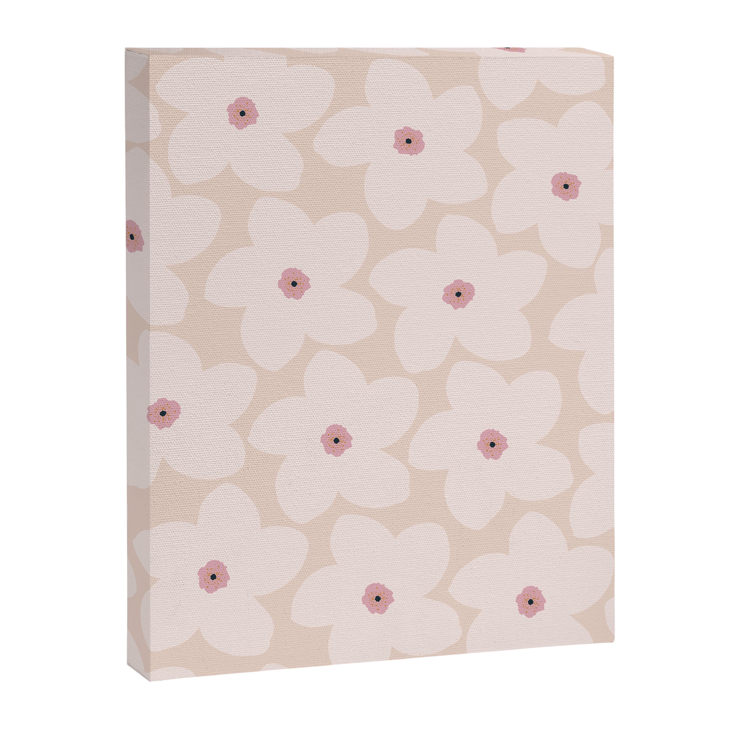 Blush Pink Retro Flower Canvas Print Gallery Image 6