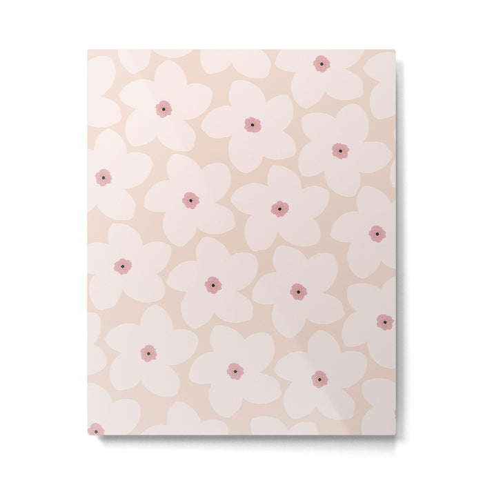 Blush Pink Retro Flower Metal Print Gallery Image 1