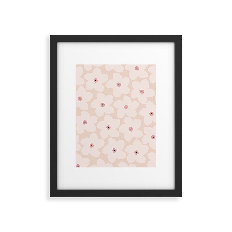 Blush Pink Retro Flower Framed Art Print Gallery Image 5