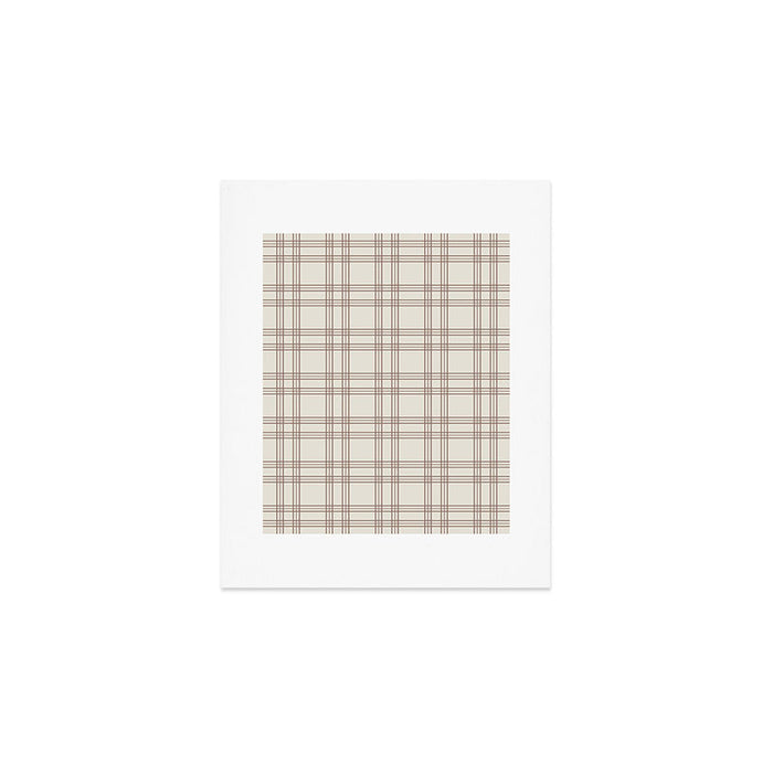 Brown And Cream Gingham Art Print Gallery Image 1