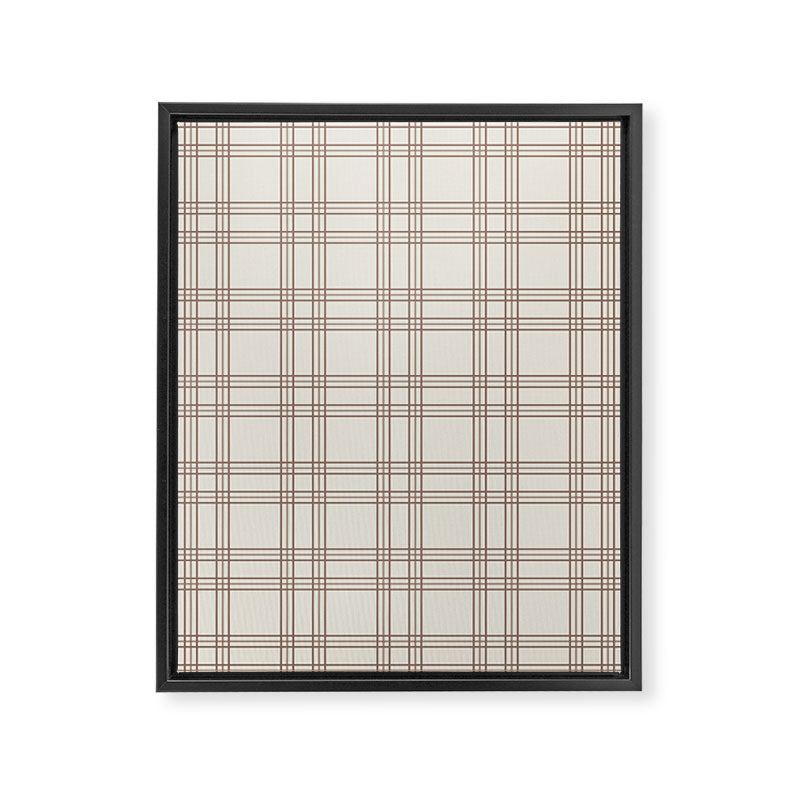 Brown And Cream Gingham Framed Canvas Print Gallery Image 6