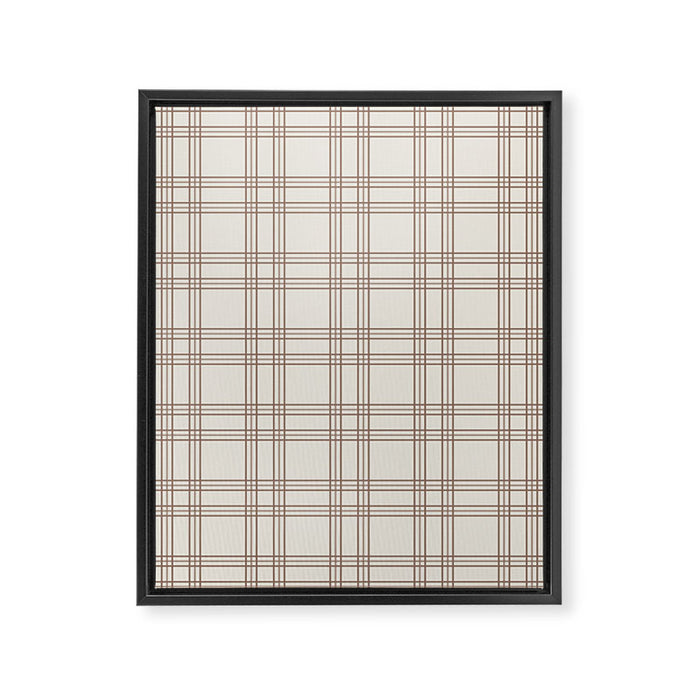 Brown And Cream Gingham Framed Canvas Print Gallery Image 1