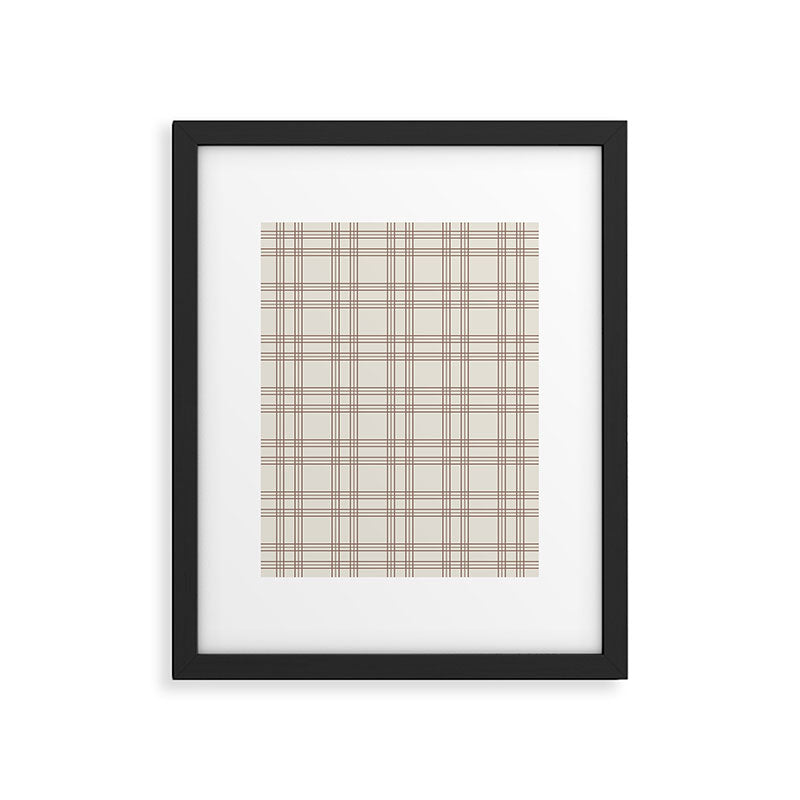 Brown And Cream Gingham Framed Art Print Gallery Image 5
