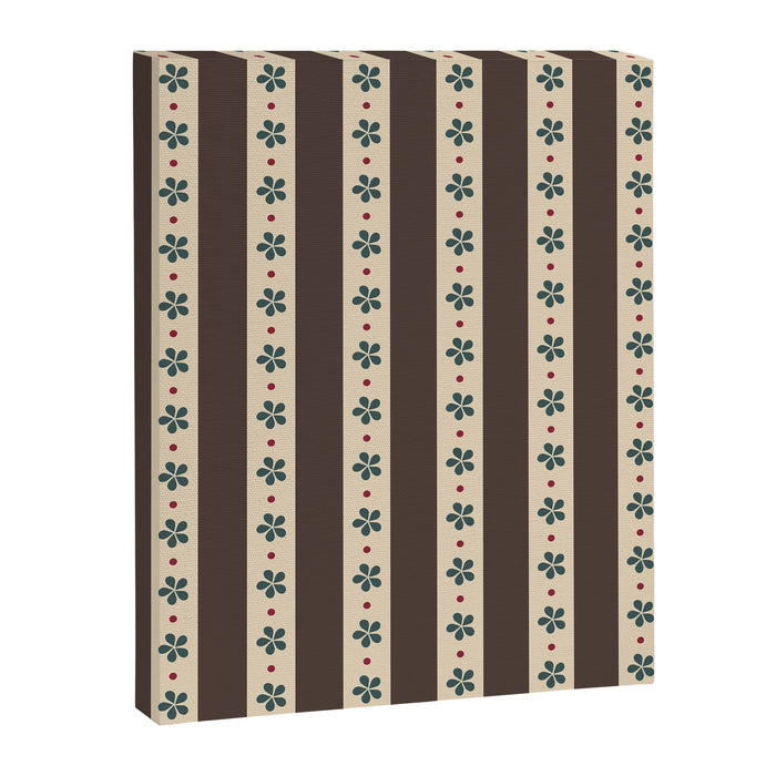 Brown Stripes And Flowers Canvas Print Gallery Image 1