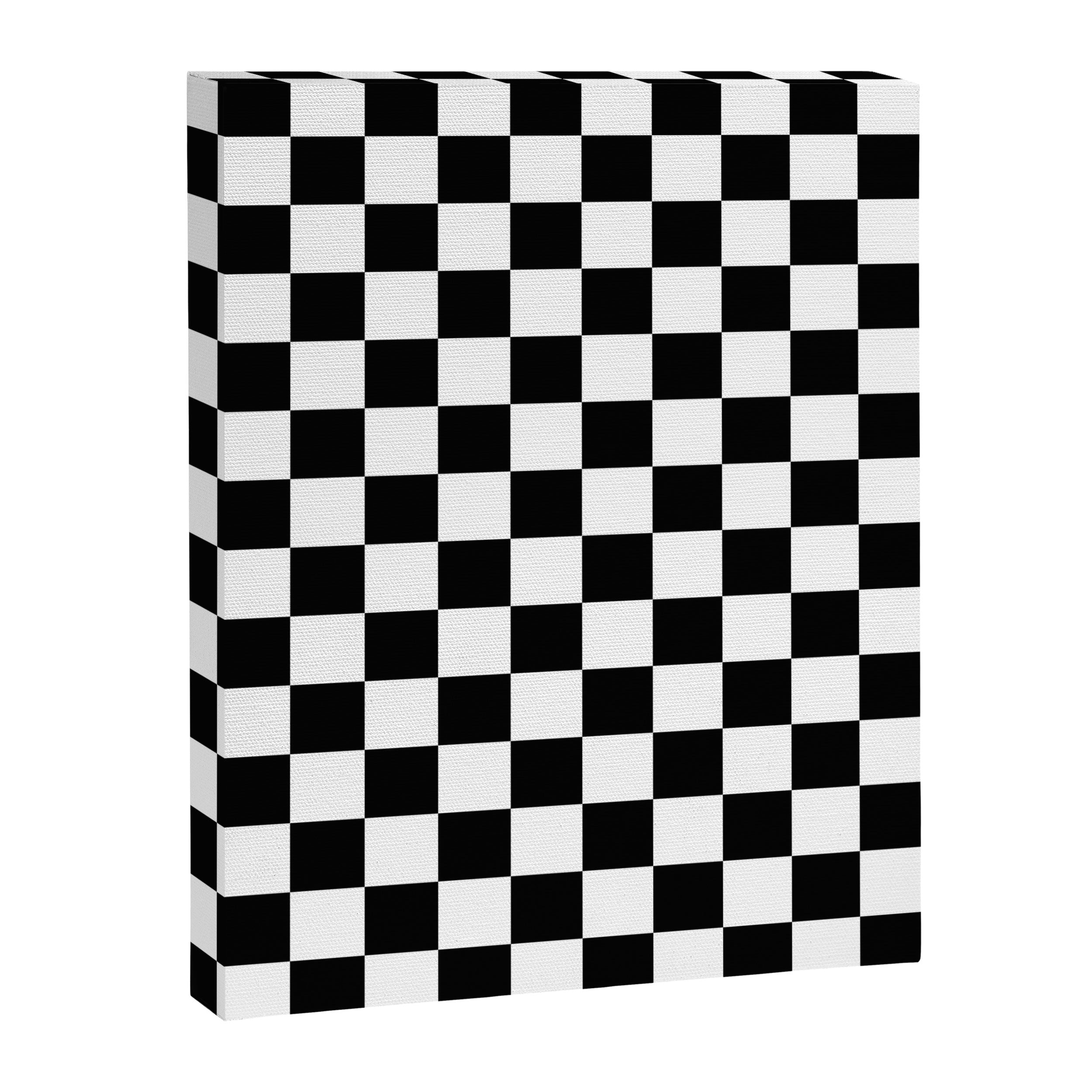 Check Checkered Checkerboard Geometric Black And White Pattern Canvas Print Gallery Image 6