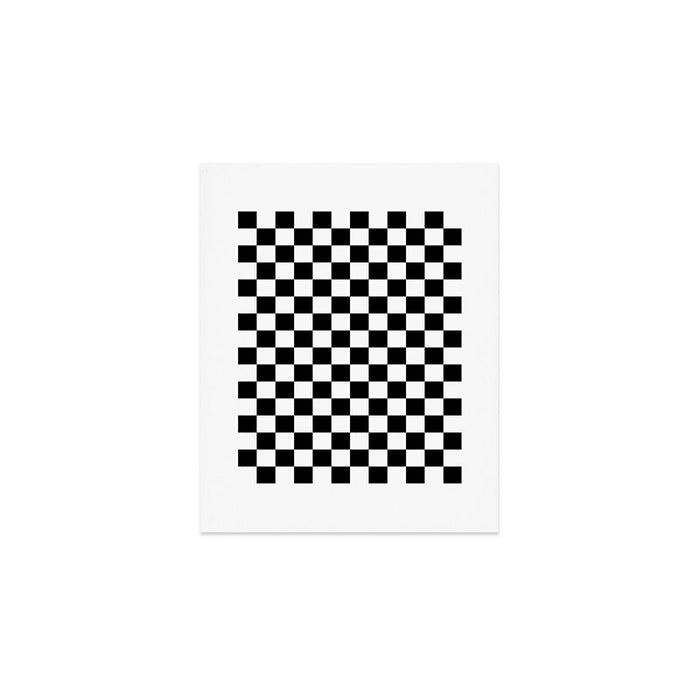 Check Checkered Checkerboard Geometric Black And White Pattern Art Print Gallery Image 1