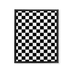 Check Checkered Checkerboard Geometric Black And White Pattern Framed Canvas Print Gallery Image 6