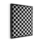 Check Checkered Checkerboard Geometric Black And White Pattern Framed Canvas Print Gallery Image 2
