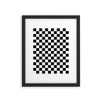 Check Checkered Checkerboard Geometric Black And White Pattern Framed Art Print Gallery Image 5