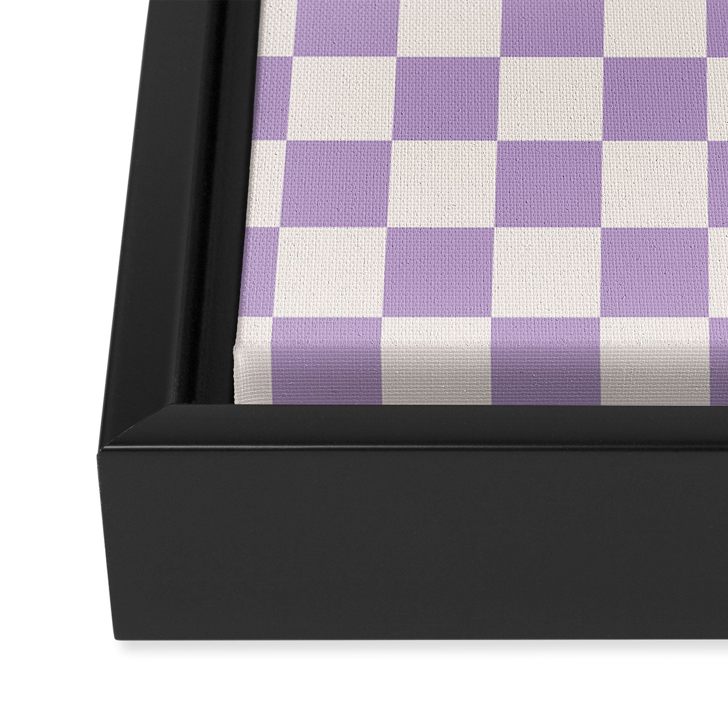 Check Checkered Purple Lilac Lavender Checkerboard Geometric Square Grid Pattern Boho Modern Minimal Framed Canvas Print Gallery Image 3