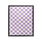 Check Checkered Purple Lilac Lavender Checkerboard Geometric Square Grid Pattern Boho Modern Minimal Framed Canvas Print Gallery Image 6