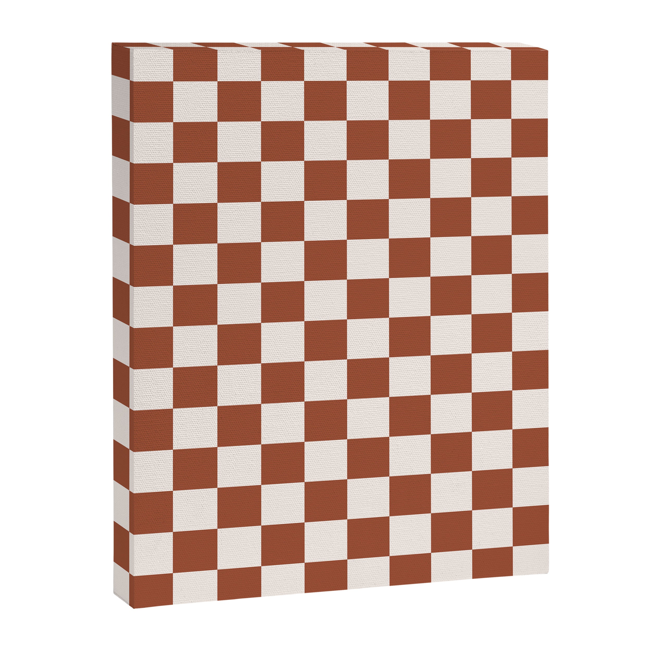 Check Rust Checkered Checkerboard Geometric Earth Tones Terracotta Modern Minimal Chocolate Pattern Canvas Print Gallery Image 6