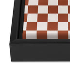 Check Rust Checkered Checkerboard Geometric Earth Tones Terracotta Modern Minimal Chocolate Pattern Framed Canvas Print Gallery Image 3