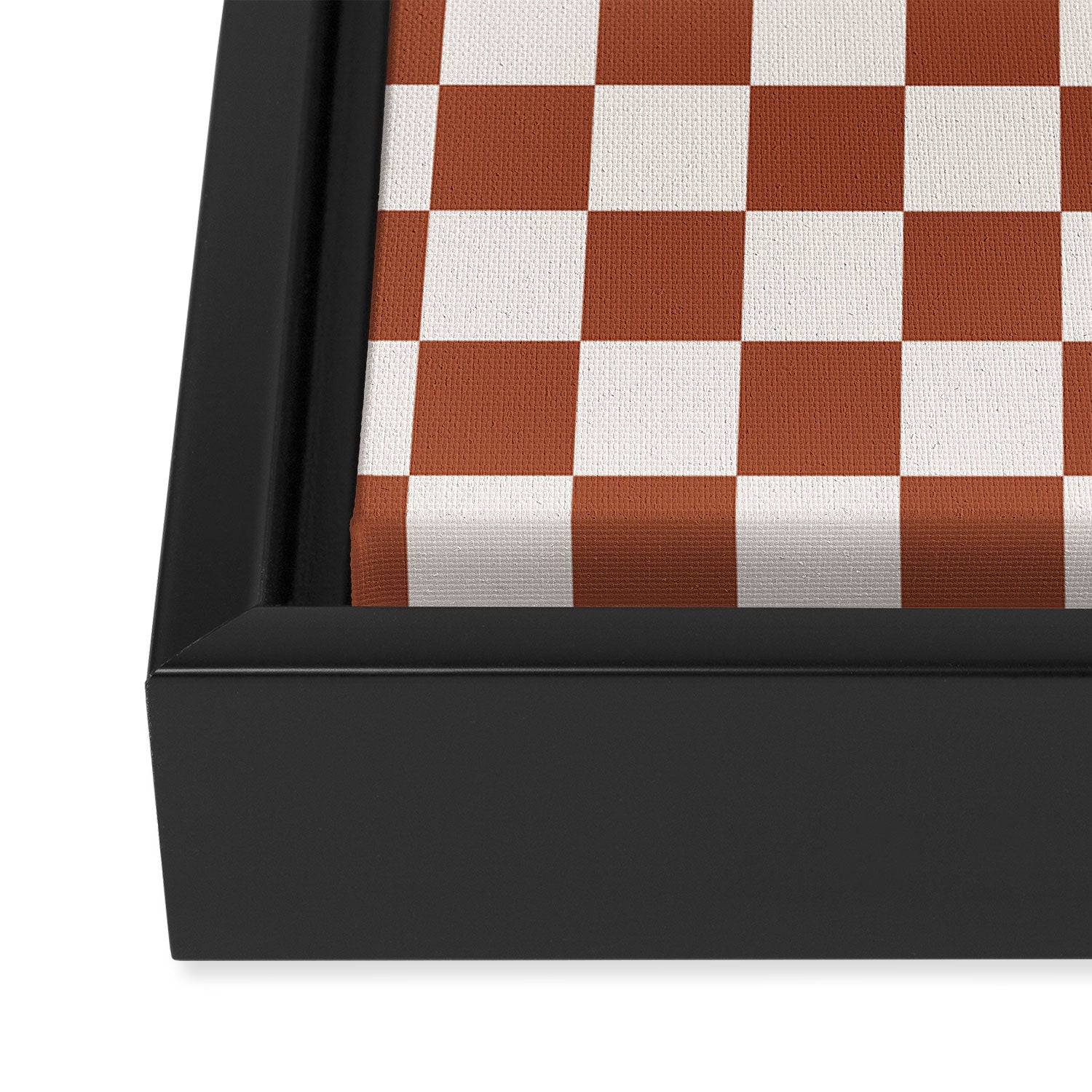 Check Rust Checkered Checkerboard Geometric Earth Tones Terracotta Modern Minimal Chocolate Pattern Framed Canvas Print Gallery Image 3