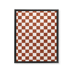 Check Rust Checkered Checkerboard Geometric Earth Tones Terracotta Modern Minimal Chocolate Pattern Framed Canvas Print Gallery Image 6