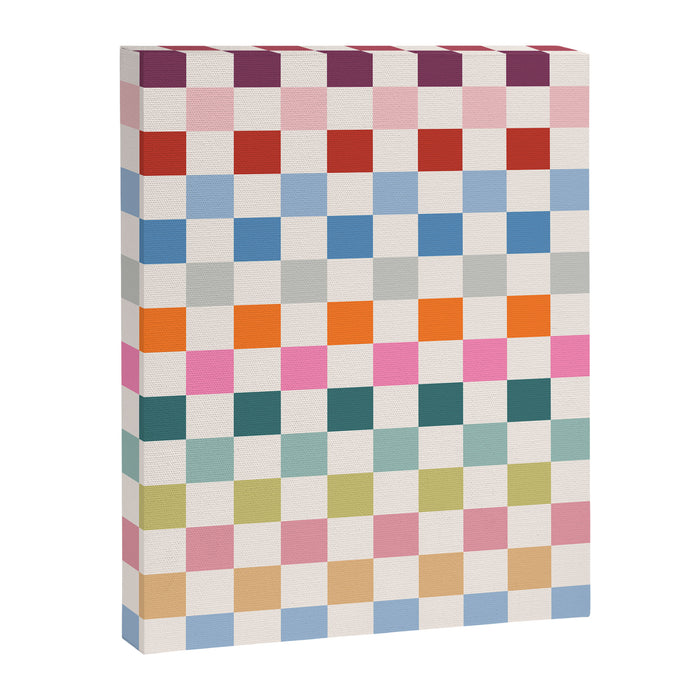 Checkered Retro Colorful Check Pattern Canvas Print Gallery Image 1