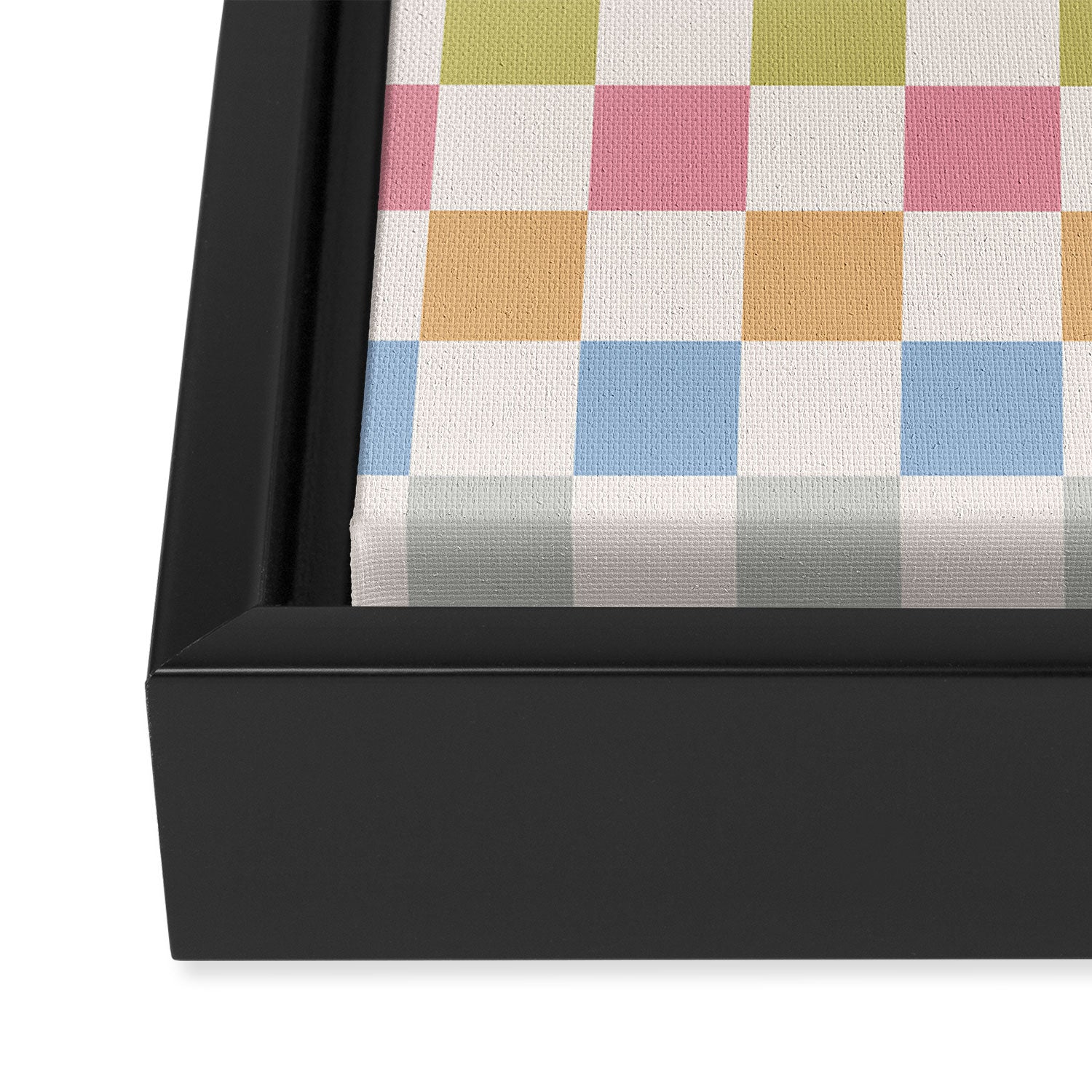 Checkered Retro Colorful Check Pattern Framed Canvas Print Gallery Image 3