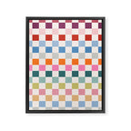 Checkered Retro Colorful Check Pattern Framed Canvas Print Gallery Image 6