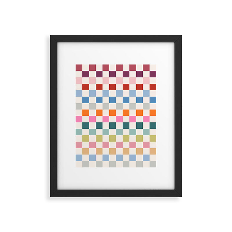 Checkered Retro Colorful Check Pattern Framed Art Print Gallery Image 5