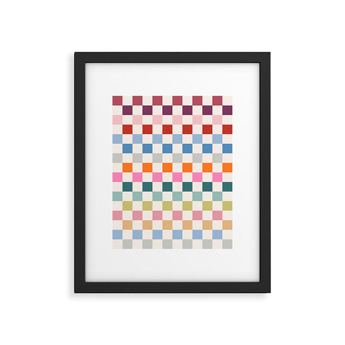 Checkered Retro Colorful Check Pattern Framed Art Print Gallery Image 1