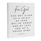Christian Quote Wall Art 2 Timothy 1 7 For God Hath Not Given Us A Spirit Of Fear Bible Scripture Canvas Print Gallery Image 6