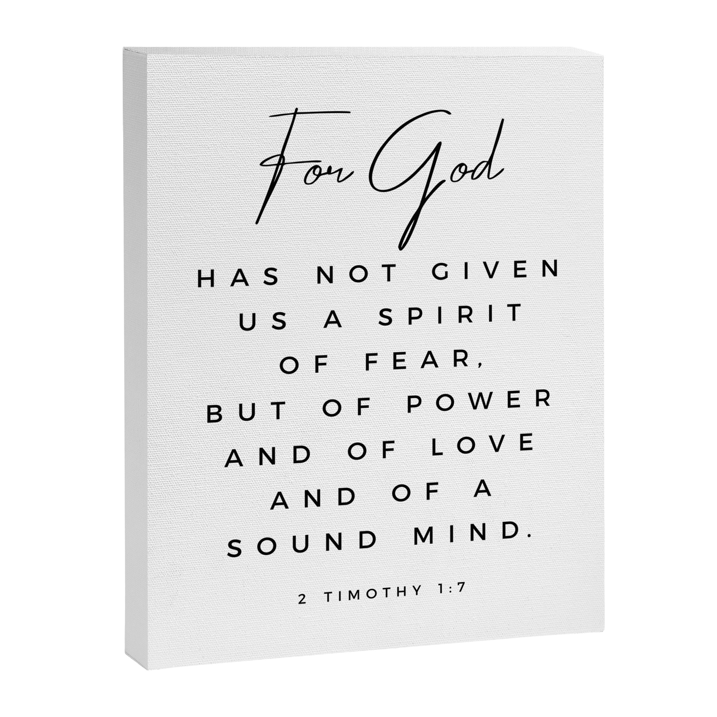Christian Quote Wall Art 2 Timothy 1 7 For God Hath Not Given Us A Spirit Of Fear Bible Scripture Canvas Print Gallery Image 6