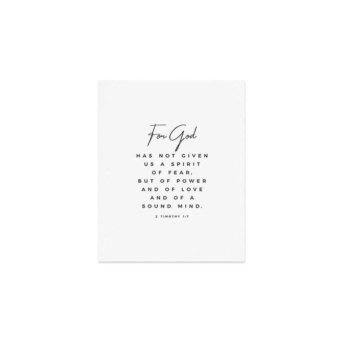Christian Quote Wall Art 2 Timothy 1 7 For God Hath Not Given Us A Spirit Of Fear Bible Scripture Art Print Gallery Image 1