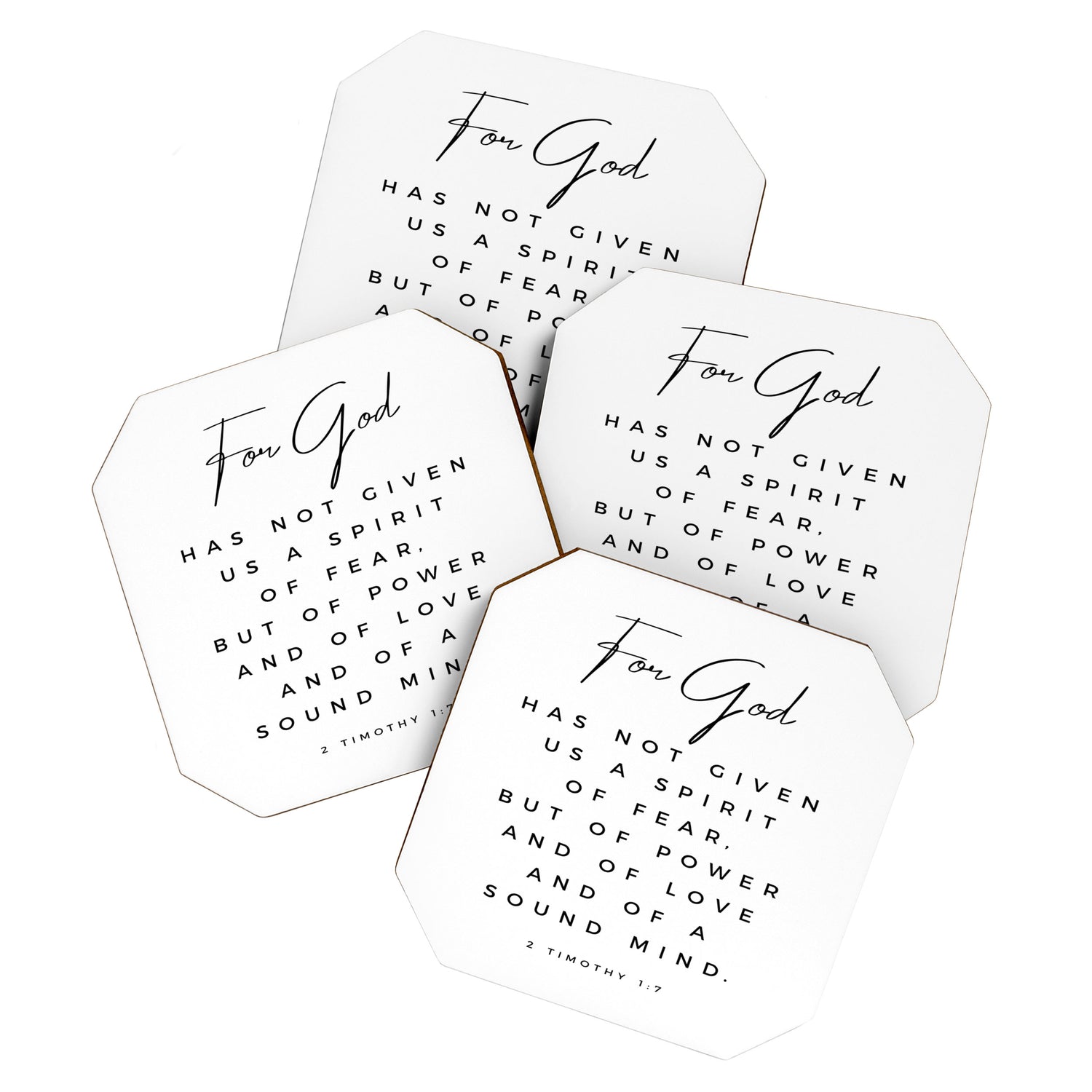 Christian Quote Wall Art 2 Timothy 1 7 For God Hath Not Given Us A Spirit Of Fear Bible Scripture Coaster Gallery Image 1