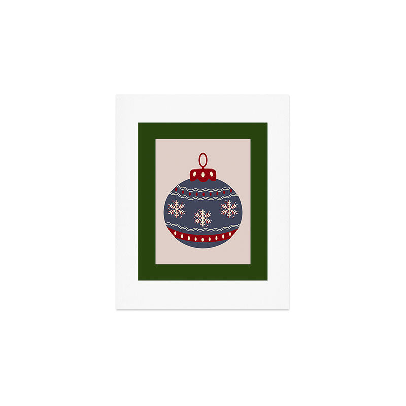 Christmas Bauble Blue And Red Art Print Gallery Image 1