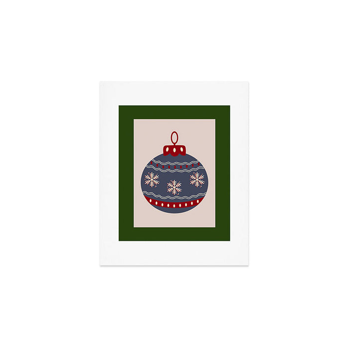 Christmas Bauble Blue And Red Art Print Gallery Image 1