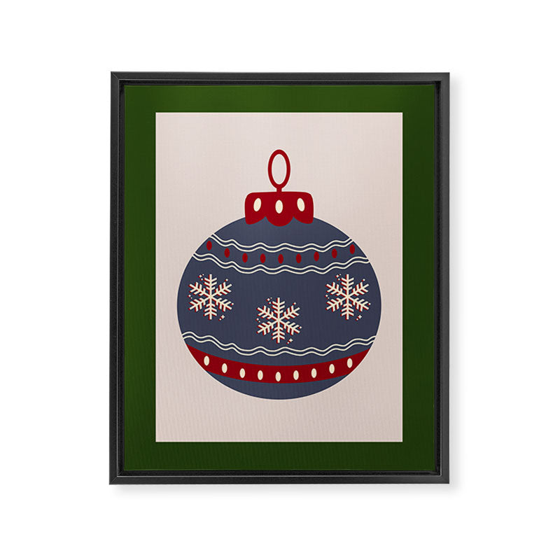 Christmas Bauble Blue And Red Framed Canvas Print Gallery Image 6