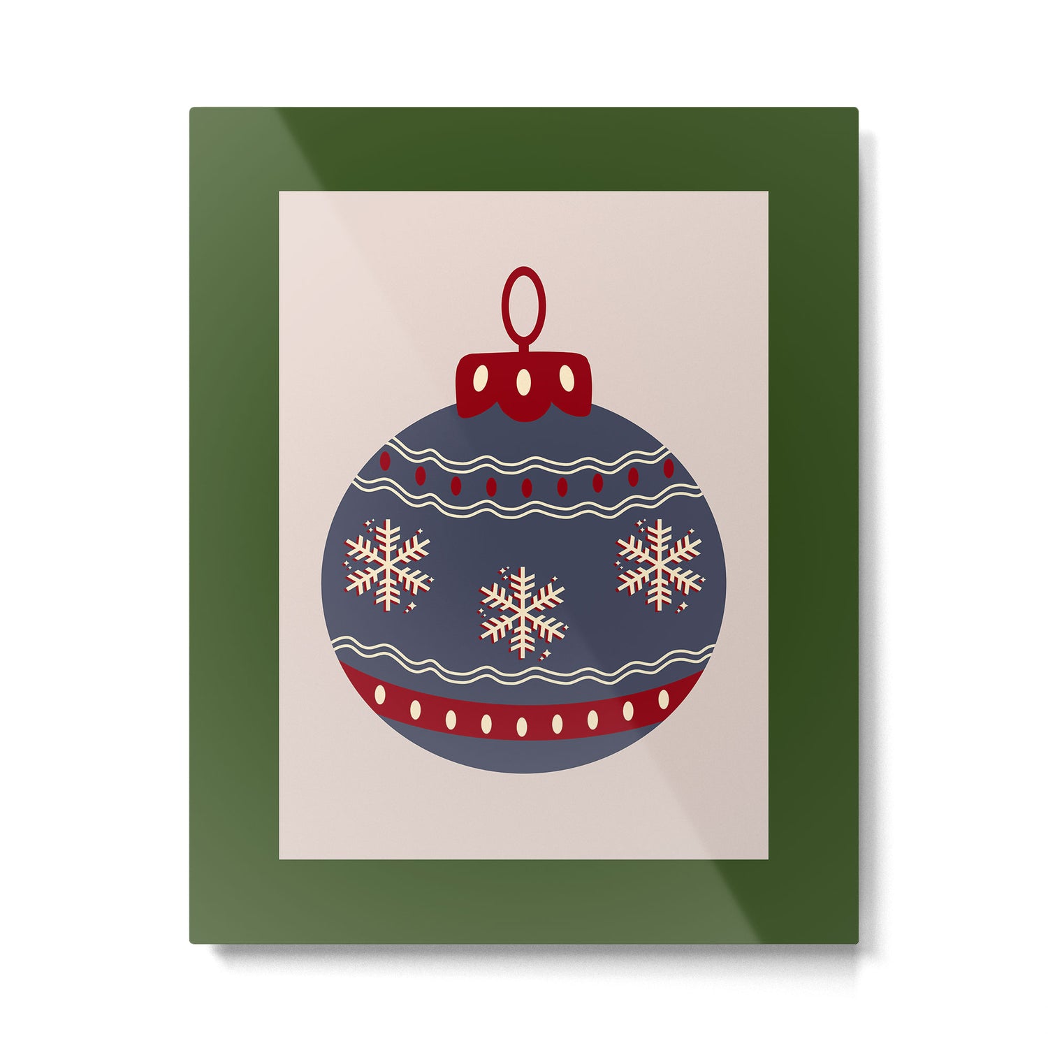 Christmas Bauble Blue And Red Metal Print Gallery Image 4