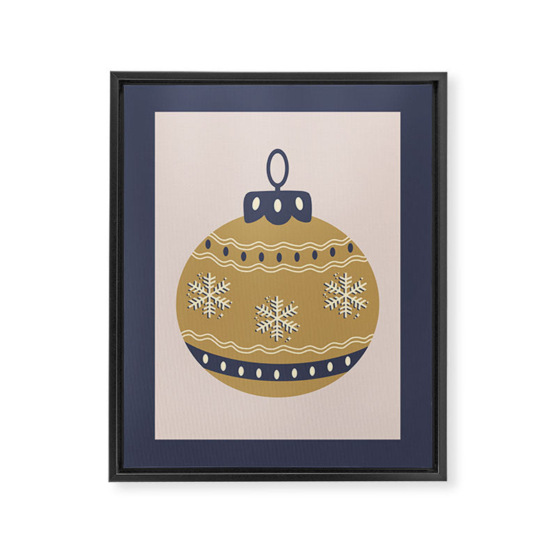 Christmas Bauble Gold And Blue Framed Canvas Print Gallery Image 6