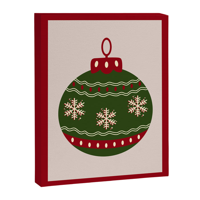 Christmas Bauble Green And Red Canvas Print Gallery Image 1