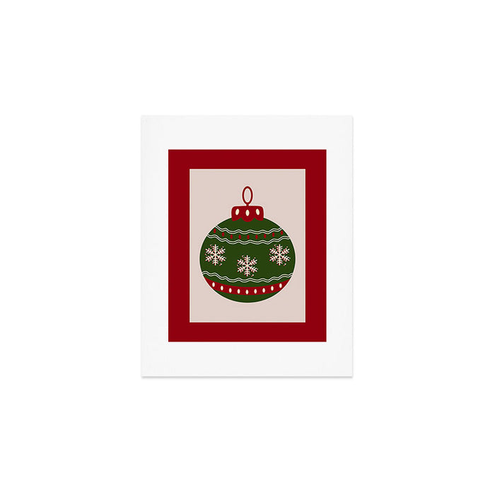 Christmas Bauble Green And Red Art Print Gallery Image 1