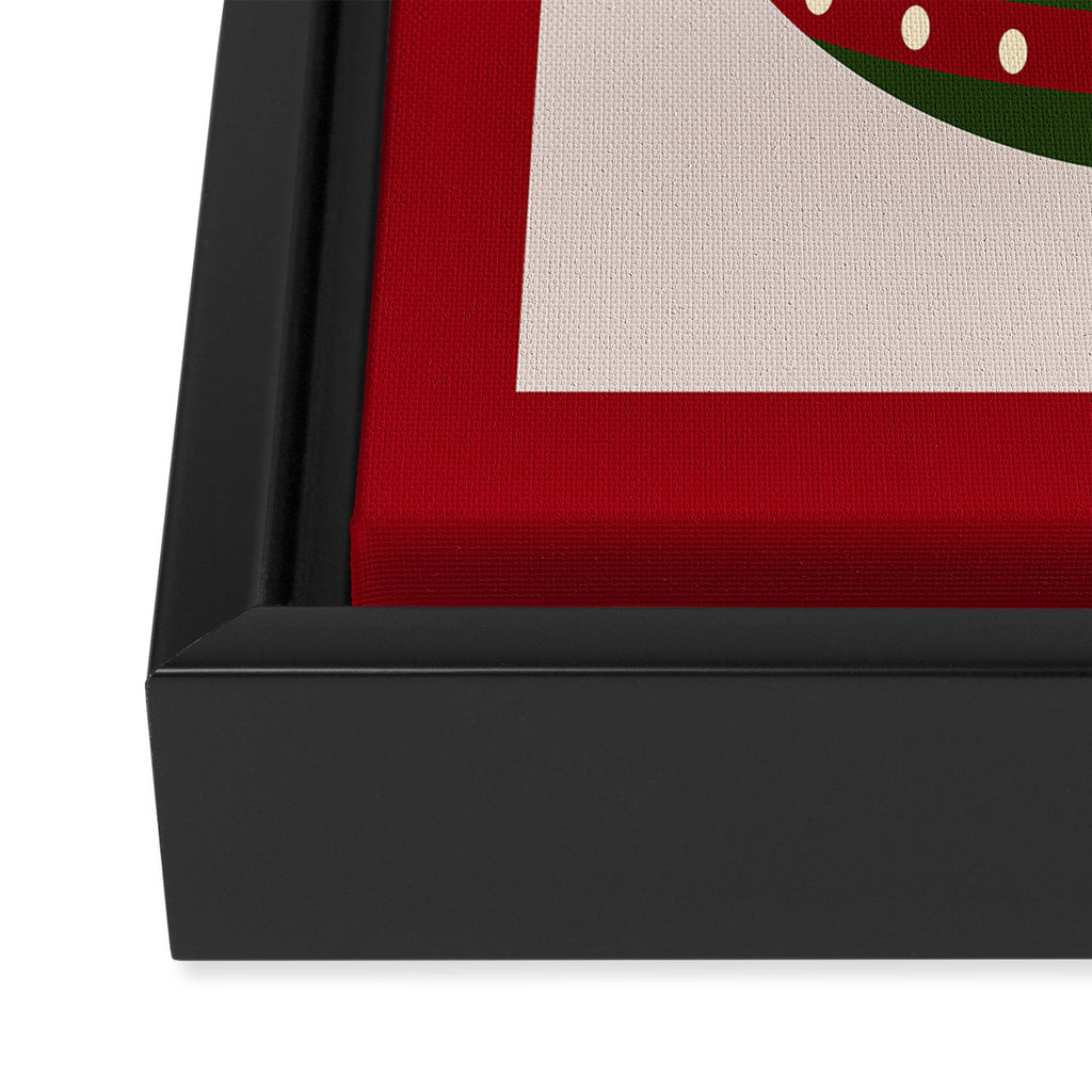 Christmas Bauble Green And Red Framed Canvas Print Gallery Image 3