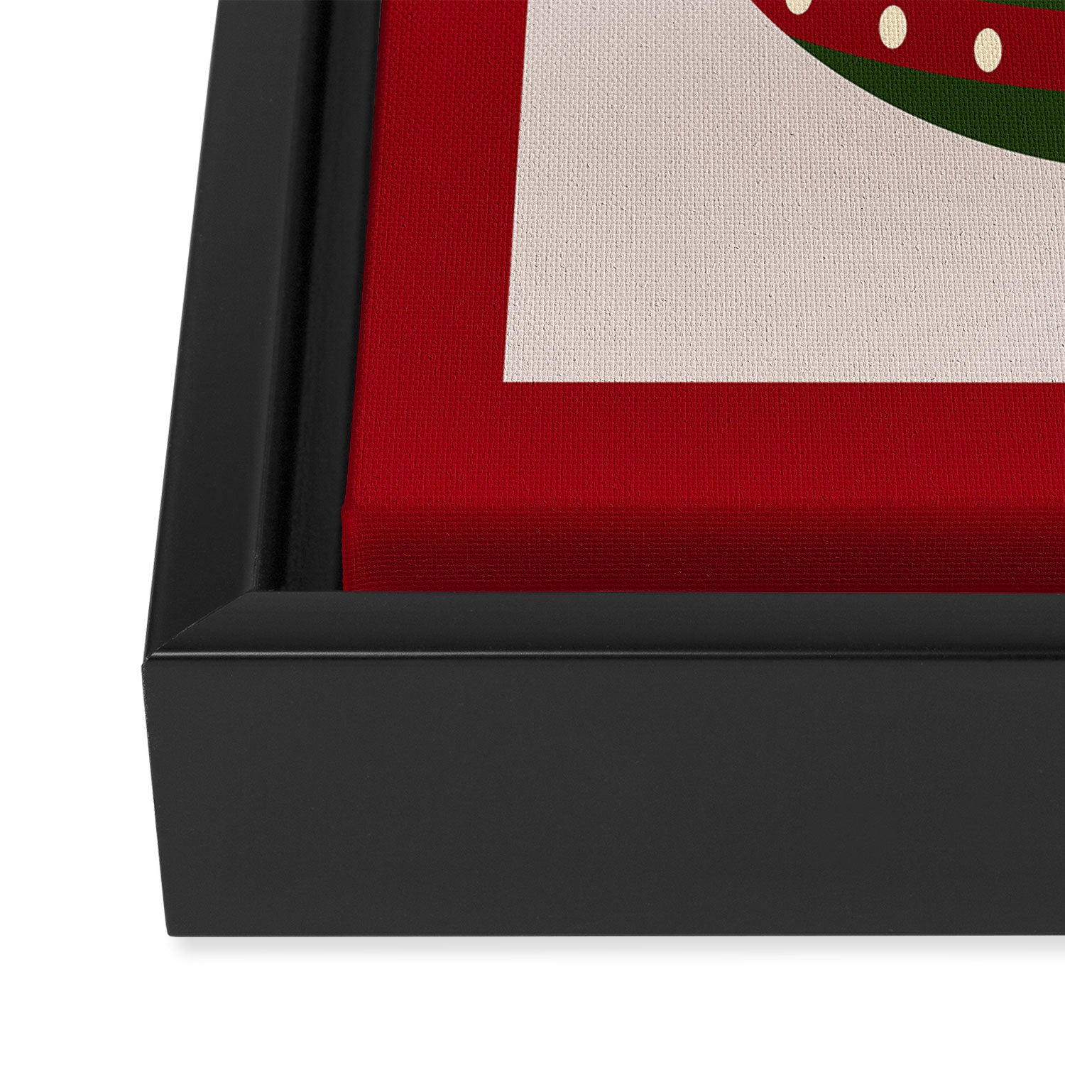 Christmas Bauble Green And Red Framed Canvas Print Gallery Image 3