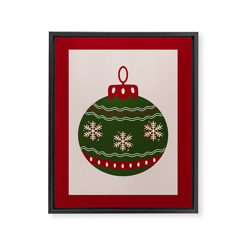 Christmas Bauble Green And Red Framed Canvas Print Gallery Image 6