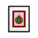 Christmas Bauble Green And Red Framed Art Print Gallery Image 5