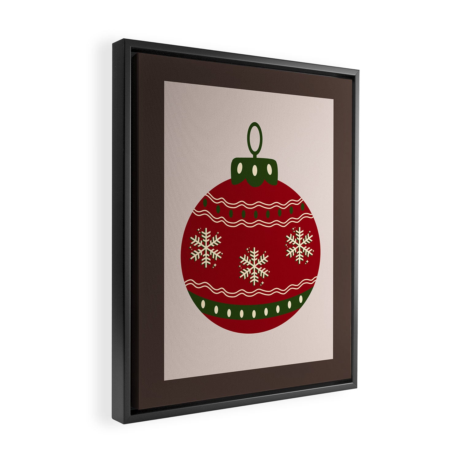 Christmas Bauble Red Framed Canvas Print Gallery Image 2
