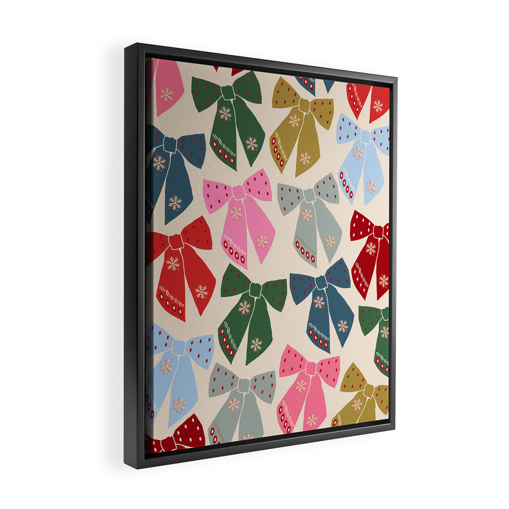 Christmas Bows Coquette Framed Canvas Print Gallery Image 2