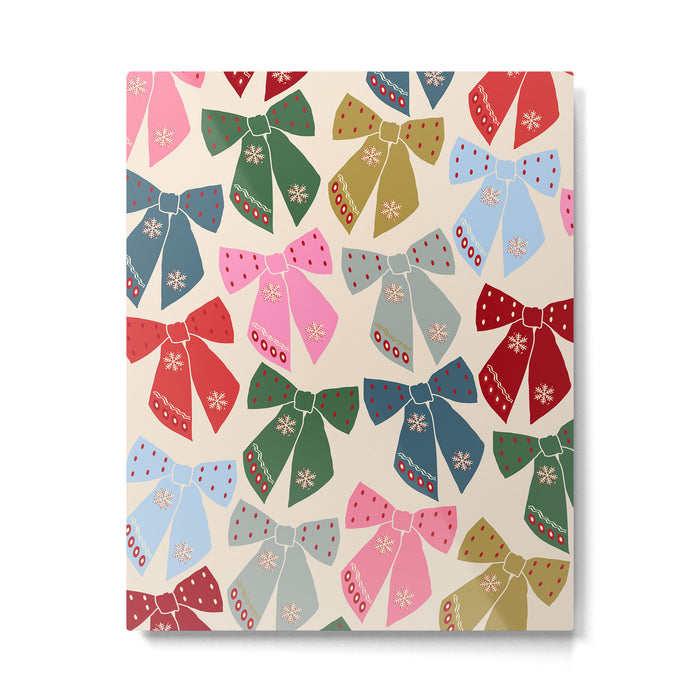 Christmas Bows Coquette Metal Print Gallery Image 1