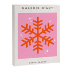 Christmas Print Snowflake Pink And Orange Holiday Decorations Festive Modern Decor Canvas Print Gallery Image 6