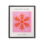 Christmas Print Snowflake Pink And Orange Holiday Decorations Festive Modern Decor Framed Canvas Print Gallery Image 6