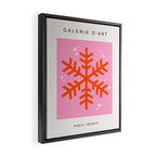Christmas Print Snowflake Pink And Orange Holiday Decorations Festive Modern Decor Framed Canvas Print Gallery Image 2