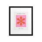 Christmas Print Snowflake Pink And Orange Holiday Decorations Festive Modern Decor Framed Art Print Gallery Image 5