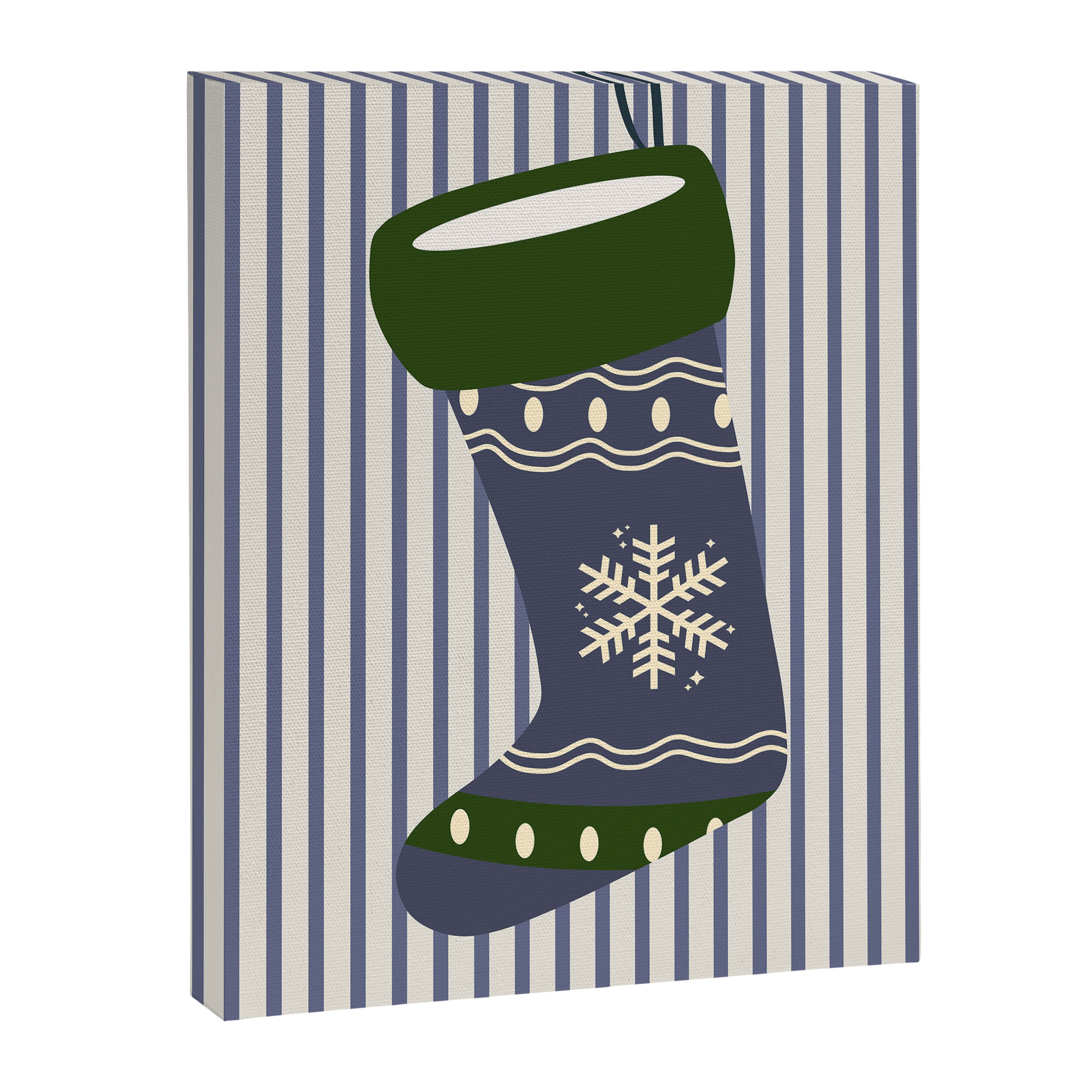 Christmas Stocking Blue Canvas Print Gallery Image 6